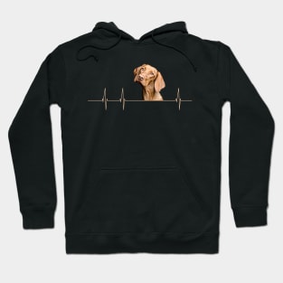 Funny Dog Heartbeat for Viszla Dog Lovers Hoodie